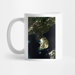 Korea at night, satellite image (C004/4096) Mug